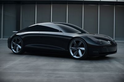 Zijaanzicht van de Hyundai Prophecy concept car.