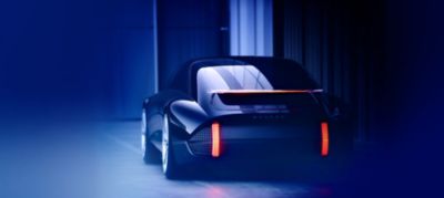 Achteraanzicht van de Hyundai Prophecy concept car.